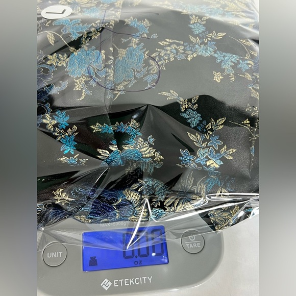 Metaphor Vintage Brocade Jacket Womens Size L Black Blue Asian Floral Pattern - Picture 10 of 10